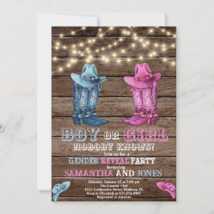 Invitación Género de niño o Chica occidental revela Baby Show