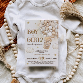 Invitación Género de niño o Chica revelan osito de peluche