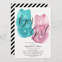 Género de oso de goma rosa y azul revelación de in