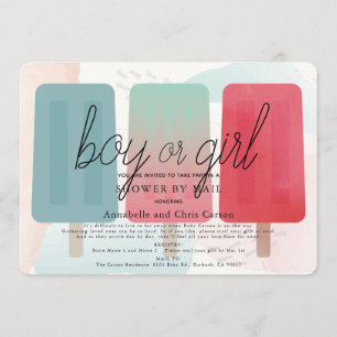 Invitación Género de Popsicle revela Baby Shower por correo