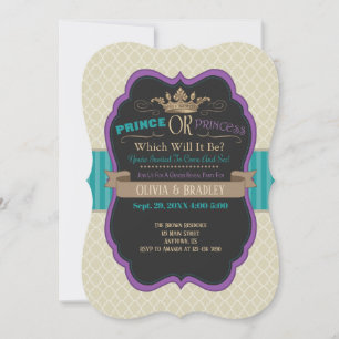 Invitación Género de príncipe o princesa revelación invitació