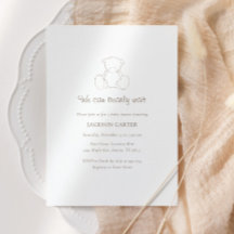 Género del oso Baby Shower Minimalista neutral