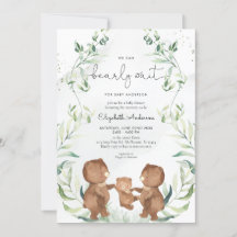 Género del oso verde Woodland Neutral Baby Shower