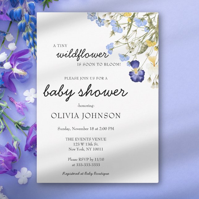 Invitación Género floral púrpura de flores silvestres neutro (Subido por el creador)