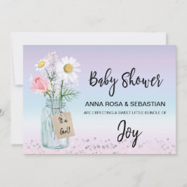 Invitación *~* Género Mason Jar Floral Rust Baby Shower