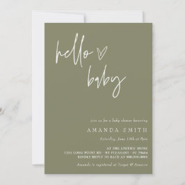 Invitación Género minimalista Neutral Boho Hola Baby Shower I