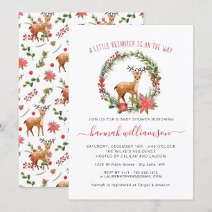 Invitación Género Neutral   Baby Shower de Navidades de renos