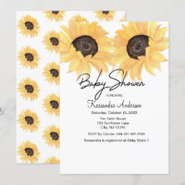 Invitación Género neutral Baby Shower del girasol de la