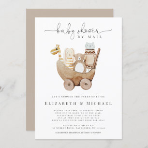 Invitación Género Neutral Baby Shower Por Mail Boho Watercolo