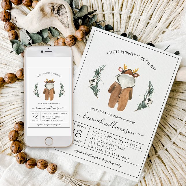 Invitación Género Neutral | Duende de Navidad para Baby Showe (Subido por el creador)