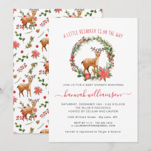 Invitación Género Neutral   Duende de Navidad para Baby Showe