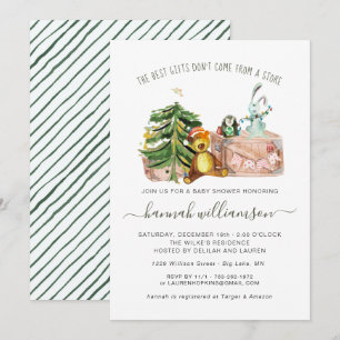 Invitación Género Neutral Fiesta de Baby Shower de Navidad