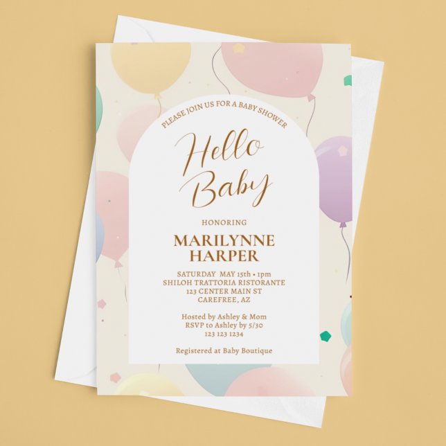 Invitación Género Neutral Hola Baby Shower (Subido por el creador)