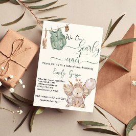 Invitación Género neutral Podemos esperar a Baby Shower