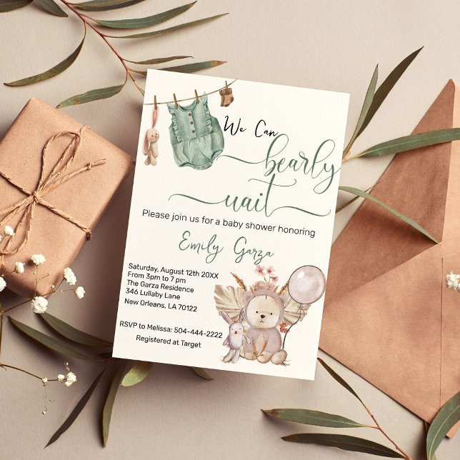 Invitación Género neutral Podemos esperar a Baby Shower (Subido por el creador)