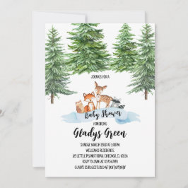 Invitación Género Neutral Winter Woodland Baby Shower