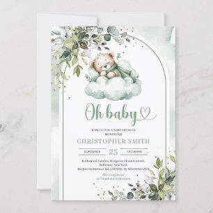 Invitación Género neutro en el Boho arch eucalyptus