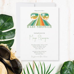 Invitación Género retro Neutral Arcoiris Baby Shower