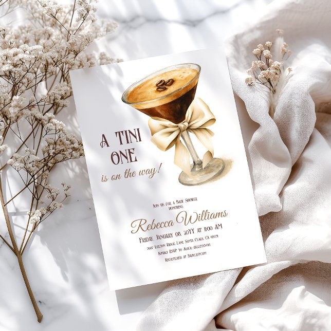 Invitación Género retro Neutral Espresso Martini Baby Shower (Subido por el creador)