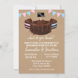 Invitación Género revelar Baby Shower azul o pastel rosa