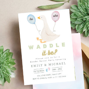 Invitación Género Revelar Embarazo Infantil Waddle It Be Goos