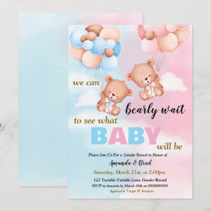 Invitación Género revelar niño o chica Fiesta rosa o azul