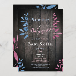 Invitación Género rústico revelar acuarela floral