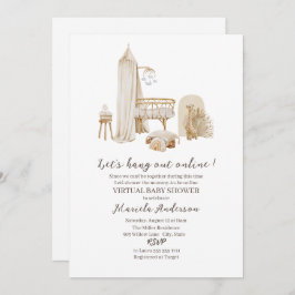 Invitación Género virtual Neutral Boho Nursery Mobile Baby Sh