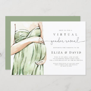Invitación  Género virtual revela el boho verde sabio que él 