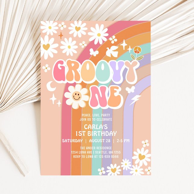 Invitación Genial Cumpleaños Retro Hippie 70's 1 (Subido por el creador)