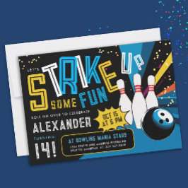Invitación Genial, iniciemos una divertida fiesta de bolos co