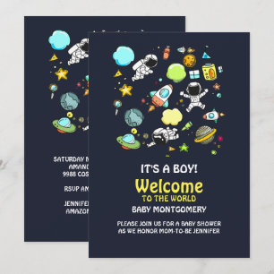 Invitación Genial tema de espacio exterior - Astronautas y na