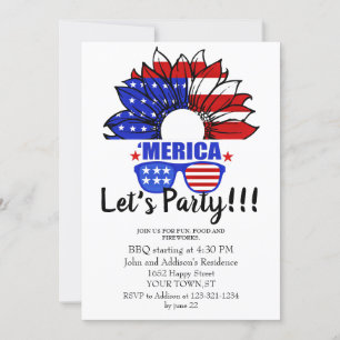 Invitación genial y sencilla del 4 de julio