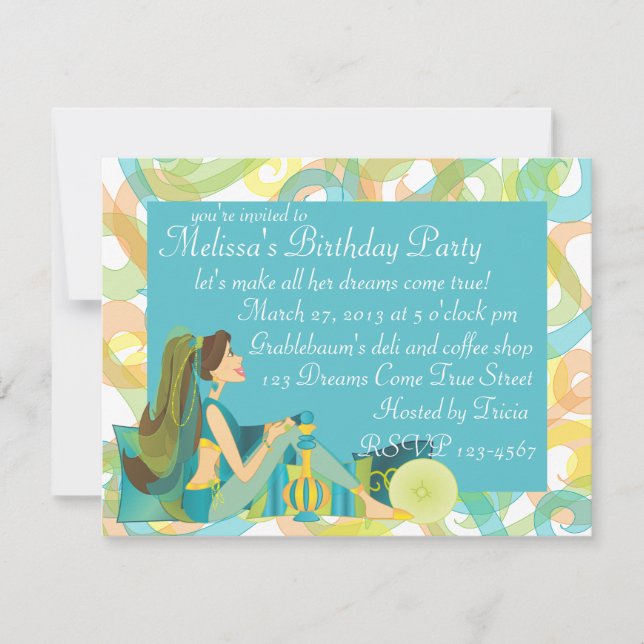 Invitación Genie de bonito (Anverso)