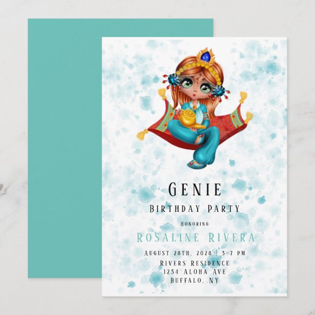 Invitación Genie Red Carpet Preteen Chica Birthday Party (Anverso / Reverso)