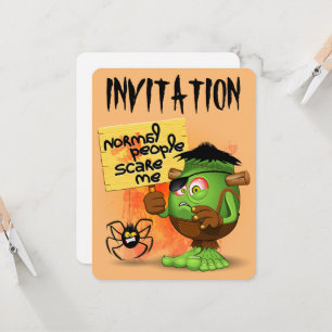 Invitación 'Gente normal me asusta' Humorístico Frankenstein
