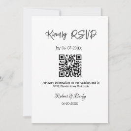 Invitación gentil boda RSVP escaneo código QR simple moderno