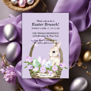 Invitación Gentle Bunny Watercolor Easter Brunch