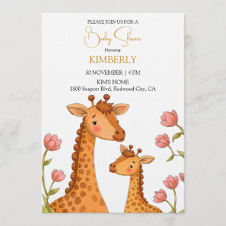 Invitación Gentle Giraffe Moments