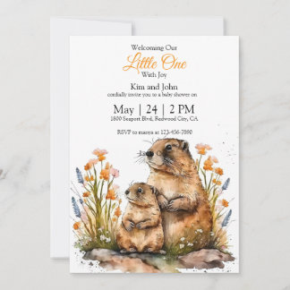 Invitación Gentle Groundhogs in a Spring Meadow