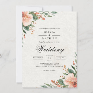 Invitación Gentle Peach Blossom Archway Boda