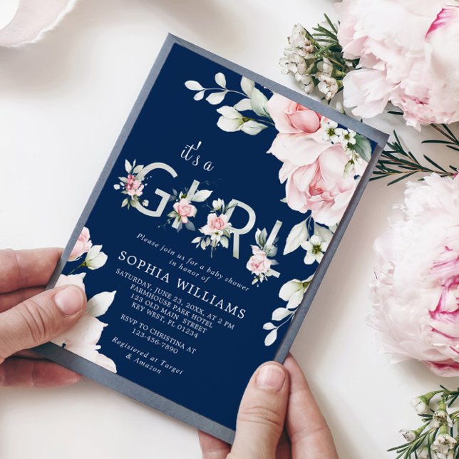 Invitación Gentle Rubor Pink Rose es un Chica Baby Shower Inv (Subido por el creador)