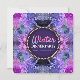 Invitación Geo Frills Cumpleaños Fiesta de Shower Rosa Purpur