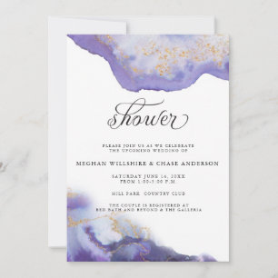 Invitación Geode acuarela moderna de Ametist BarefootBride™