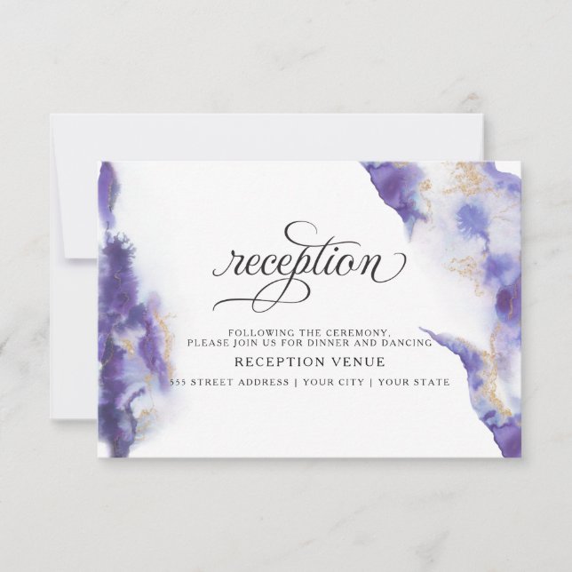 Invitación Geode acuarela moderna de Ametist BarefootBride™ (Anverso)