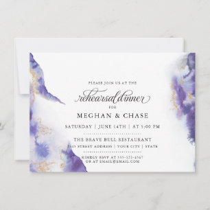 Invitación Geode acuarela moderna de Ametist BarefootBride™