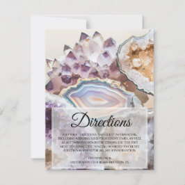 Invitación Geode Crystal Wedding Directions Insert Card