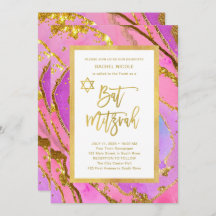 Geode rosado y oro de bonito | Bat Mitzvah