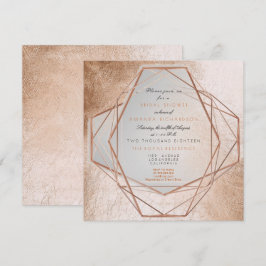 Invitación Geometría Cooper Bridal Shower Líneas metálicas