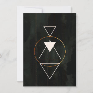 Invitación Geometría Sagrada Boho Elegante Círculos Triángulo